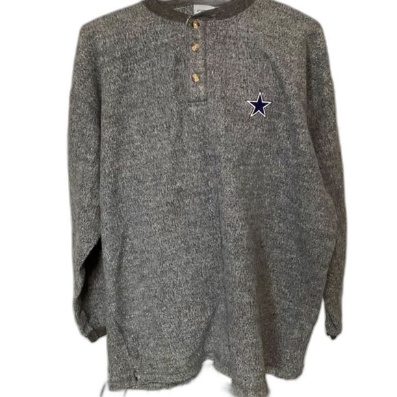 The Edge Shirt Men's Size XL Color Gray Dallas Cowboys Embroidered Star Henley - Picture 1 of 8